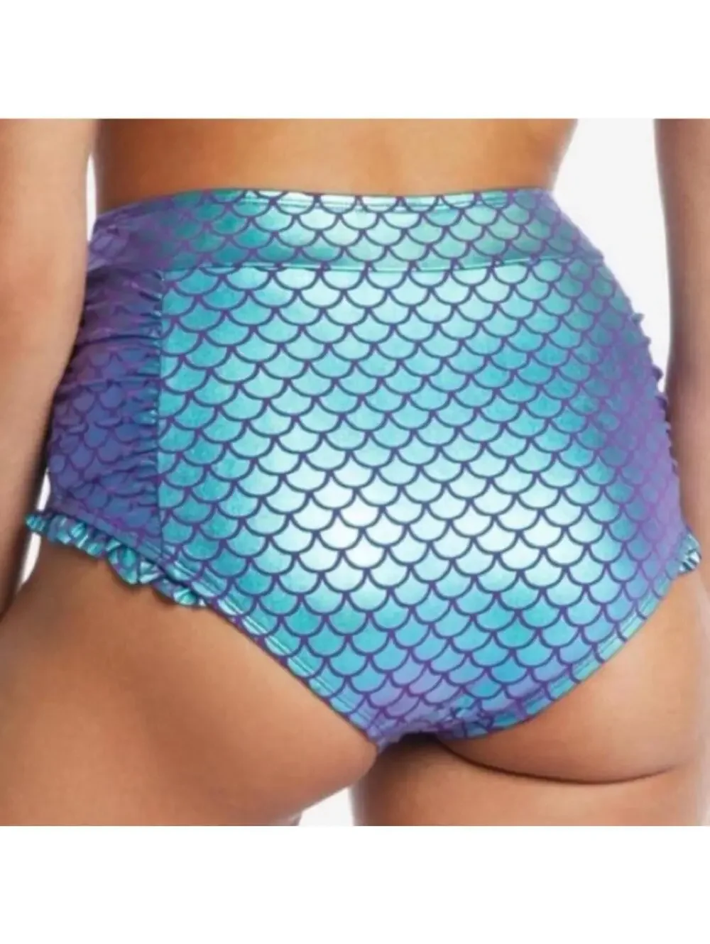 Disney The Little Mermaid Scale High-Waisted Swim Bottoms Hot Topic XS